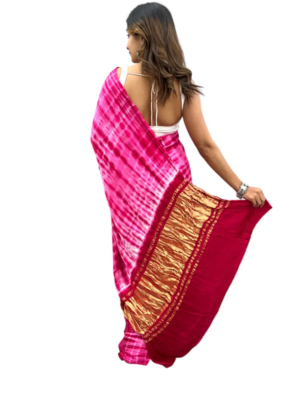 Prijam_Modal_Silk_Sibori_Print_Indian_Saree_Lagadi_Patta_Designed_Pallu_Silk_Saree_With_Unstiched_Blouse_for_Women's