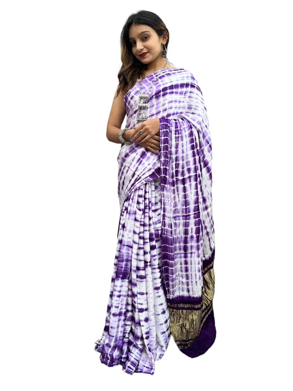 Prijam_Modal_Silk_Sibori_Print_Indian_Saree_Lagadi_Patta_Designed_Pallu_Silk_Saree_With_Unstiched_Blouse_for_Women's