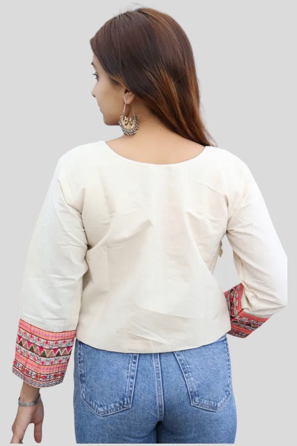 White_Premium_Embroiderd_Ethnic_Shrug_Or_Jacket_|_Embroidered_Cotton_Koti/_Jacket/_Waist_Coat