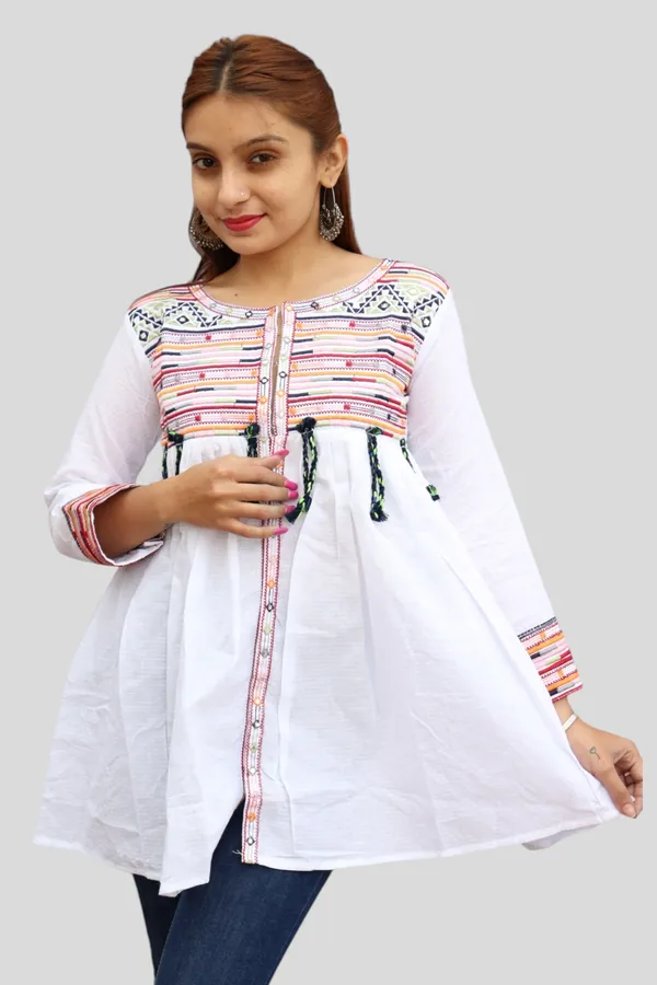 White_Premium_Embroiderd_Ethnic_Shrug_Or_Jacket_|_Embroidered_Cotton_Koti/_Jacket/_Waist_Coat