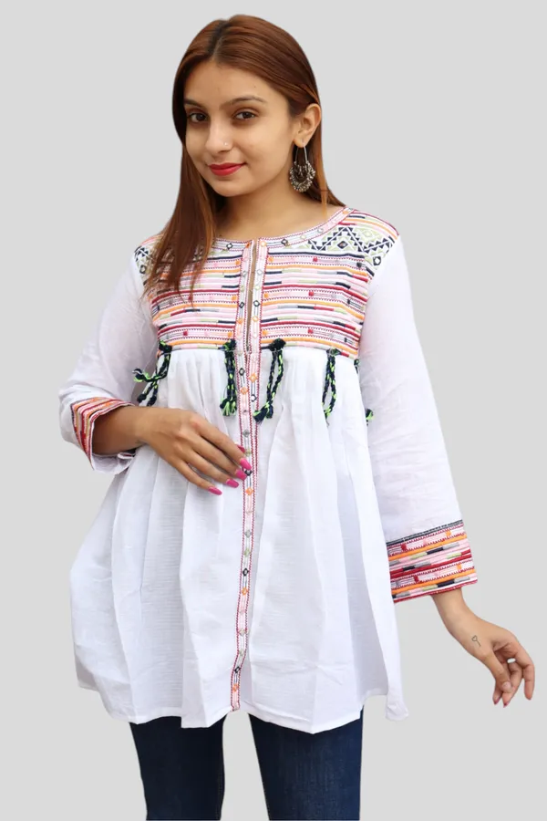 White_Premium_Embroiderd_Ethnic_Shrug_Or_Jacket_|_Embroidered_Cotton_Koti/_Jacket/_Waist_Coat