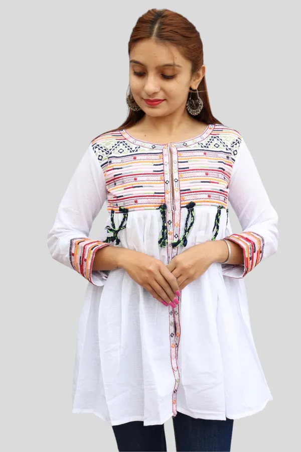 White_Premium_Embroiderd_Ethnic_Shrug_Or_Jacket_|_Embroidered_Cotton_Koti/_Jacket/_Waist_Coat