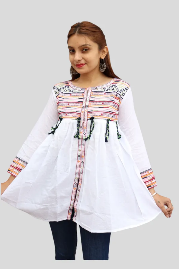 White_Premium_Embroiderd_Ethnic_Shrug_Or_Jacket_|_Embroidered_Cotton_Koti/_Jacket/_Waist_Coat