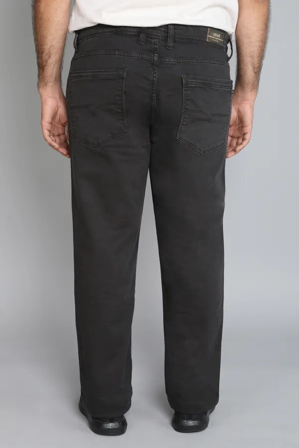 Plus_Size_Dark_Grey_Knitted_Relaxed_Fit_Denim_Cotton_Straight_&_Regular_Fit__Jeans_Pant_For_Men