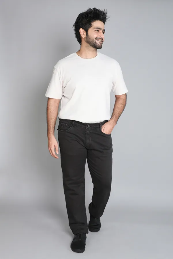 Plus_Size_Dark_Grey_Knitted_Relaxed_Fit_Denim_Cotton_Straight_&_Regular_Fit__Jeans_Pant_For_Men