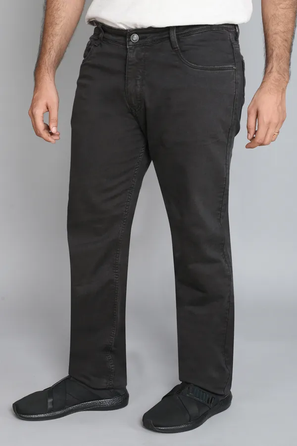 Plus_Size_Dark_Grey_Knitted_Relaxed_Fit_Denim_Cotton_Straight_&_Regular_Fit__Jeans_Pant_For_Men