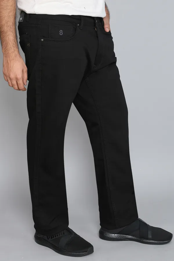Plus_Size_Black_Plus_Size_Cotton__Knitted_Denim_Straight_Fit__Stylish,_Stretchable_Jeans_For_Men