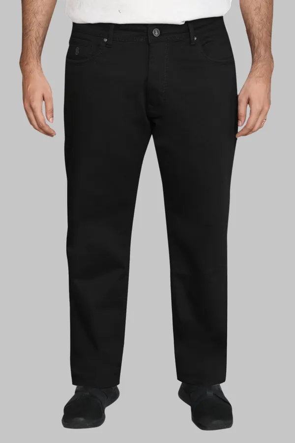 Plus_Size_Black_Cotton__Knitted_Denim_Straight_Fit__Stylish,_Stretchable_Jeans_For_Men