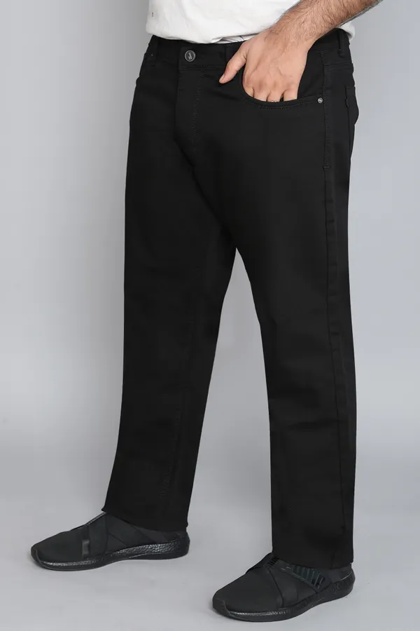Plus_Size_Black_Cotton__Knitted_Denim_Straight_Fit__Stylish,_Stretchable_Jeans_For_Men