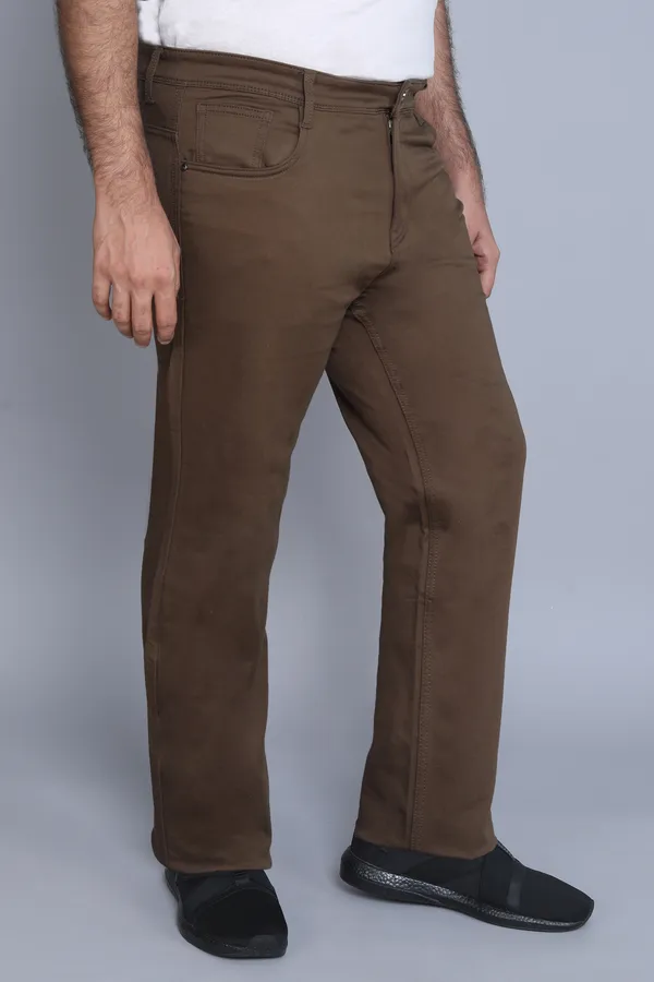 Plus_Size_Brown_Knitted_Satin_Jeans_Stretchable_Comfortable_Cotton_Regular_Fit_Jeans_For_Men
