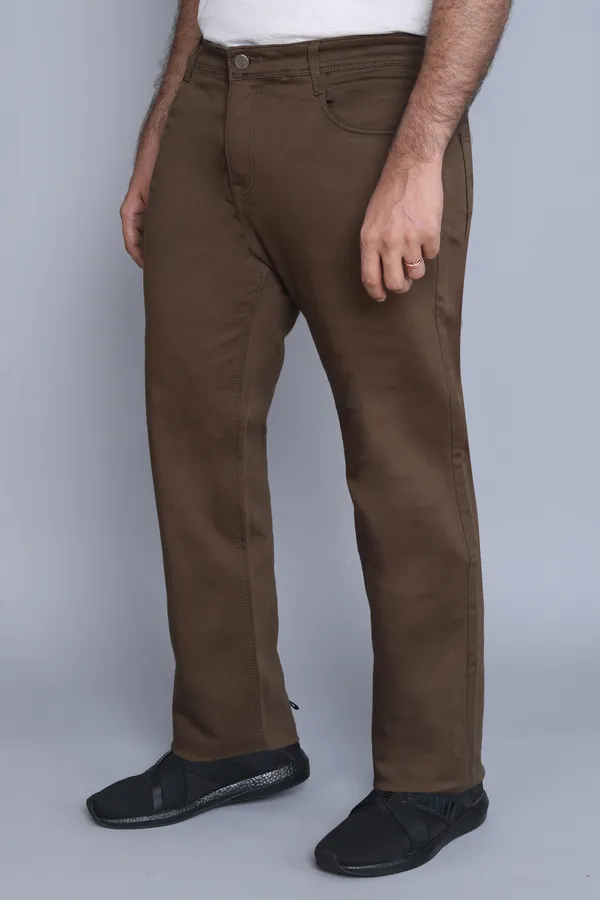 Plus_Size_Brown_Knitted_Satin_Jeans_Stretchable_Comfortable_Cotton_Regular_Fit_Jeans_For_Men