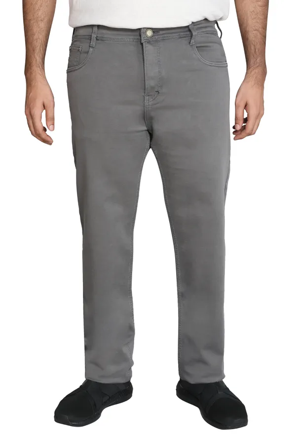 Plus_Size_Grey_Knitted_Satin_Jeans_Stretchable_Comfortable_Cotton_Regular_Fit_Jeans_For_Men