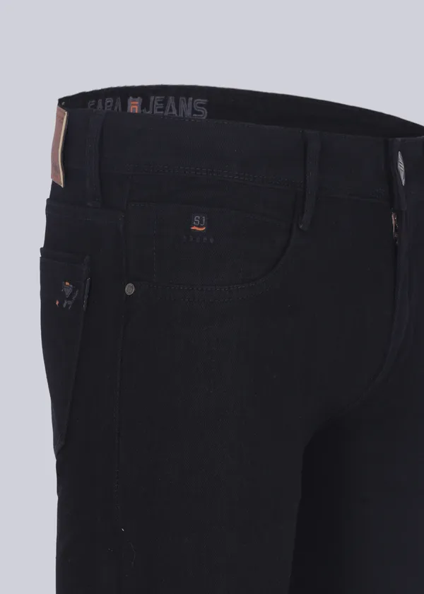 BLACK_Stretchable_RELEAX_NARROW_Fit_Knitted_Denim_Jeans,_Jeans_For_Men