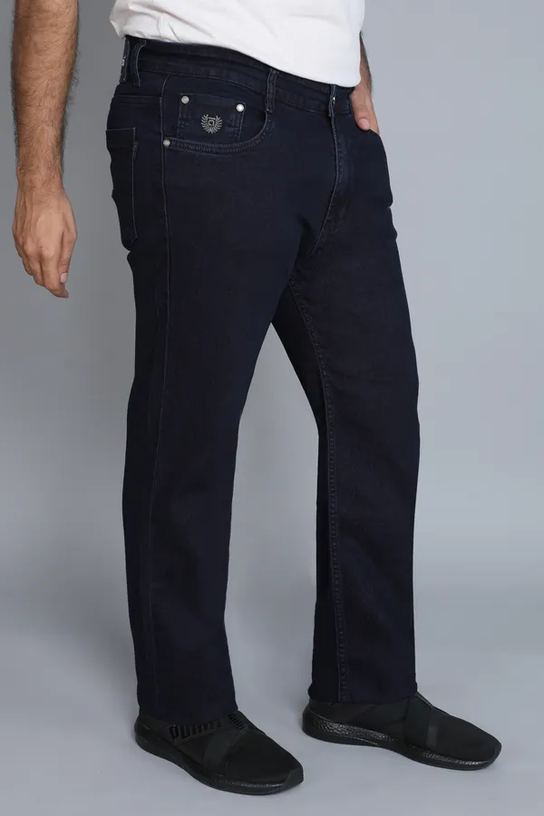 Talish_Blue_Plus_Size_Straight_Fit_Stretchable_Knitted_Jeans_Pant_5_Pocket_Solid_Design_For_Men
