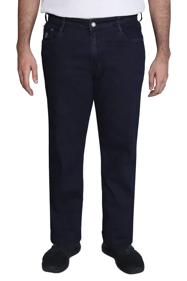 Talish_Blue_Plus_Size_Straight_Fit_Stretchable_Knitted_Jeans_Pant_5_Pocket_Solid_Design_For_Men