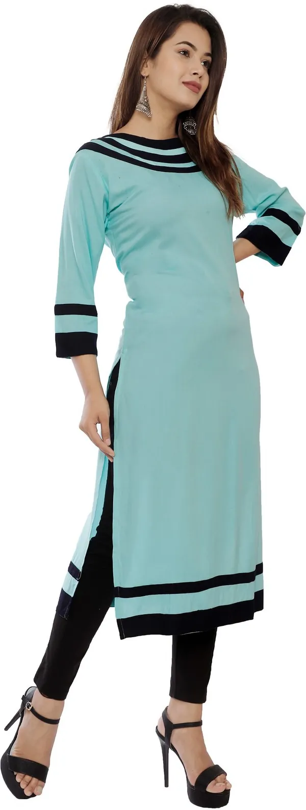 Light_Blue_Viscose_Rayon_Straight_Kurta_For_Women