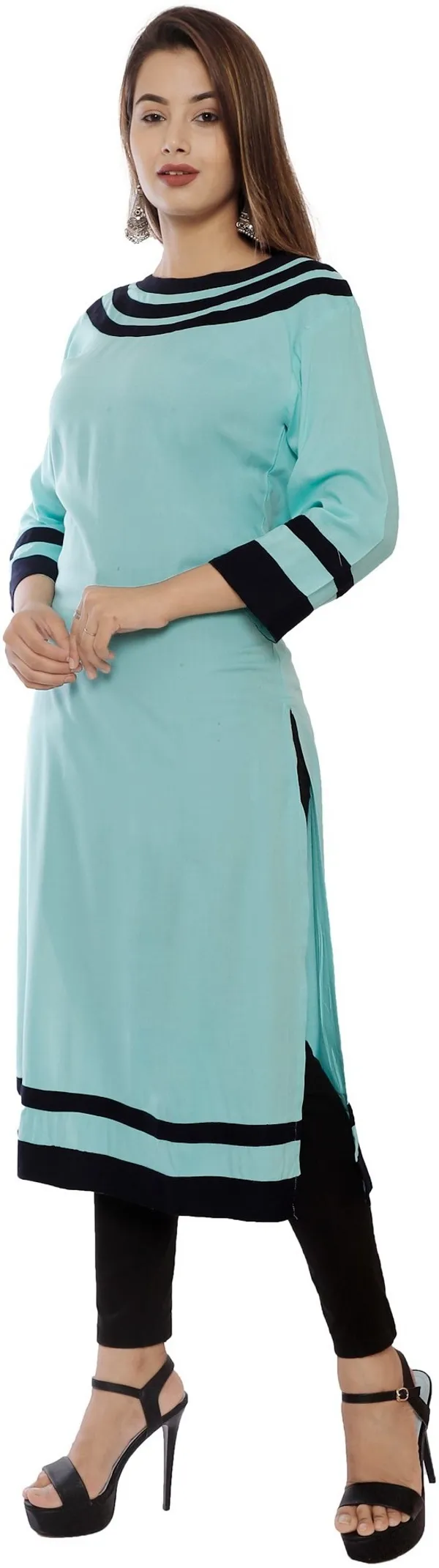 Light_Blue_Viscose_Rayon_Straight_Kurta_For_Women