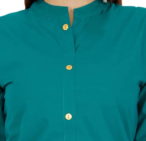 Light_Blue_Viscose_Rayon_Frontslit_Kurta_For_Women