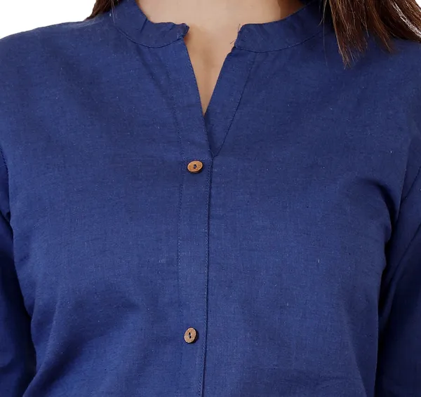 Blue_Viscose_Rayon_Frontslit_Kurta_For_Women