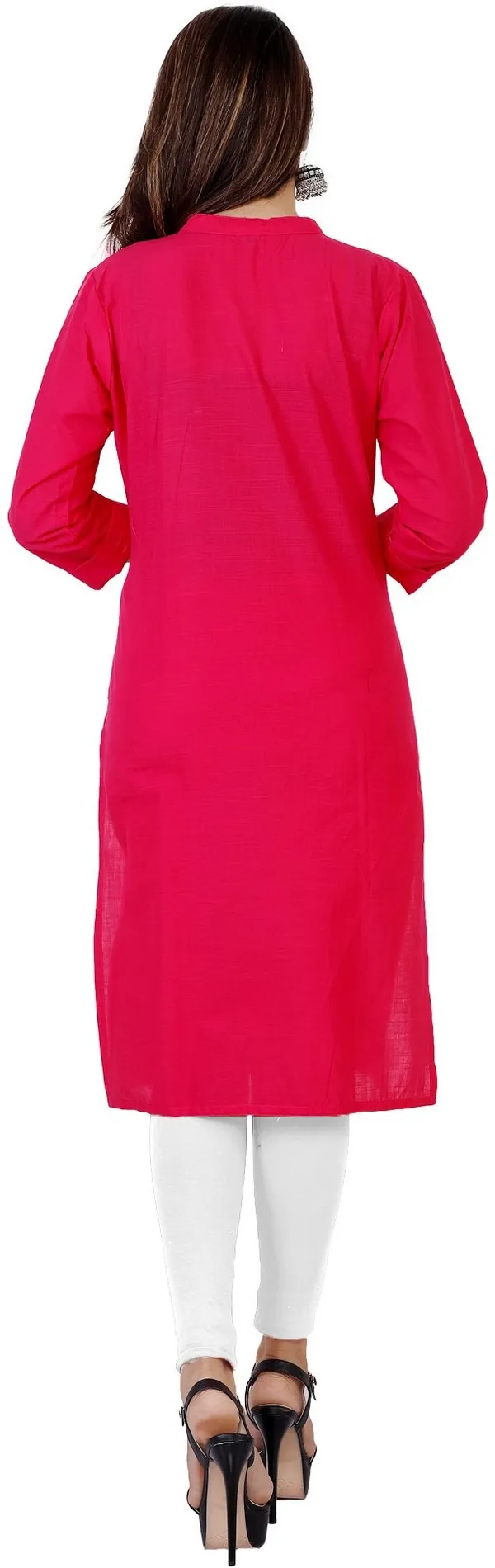 Pink_Viscose_Rayon_Frontslit_Kurta_For_Women
