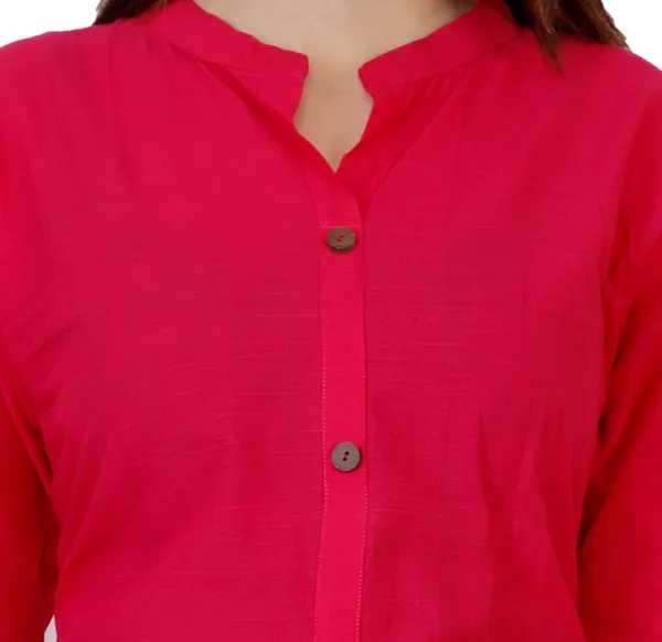 Pink_Viscose_Rayon_Frontslit_Kurta_For_Women