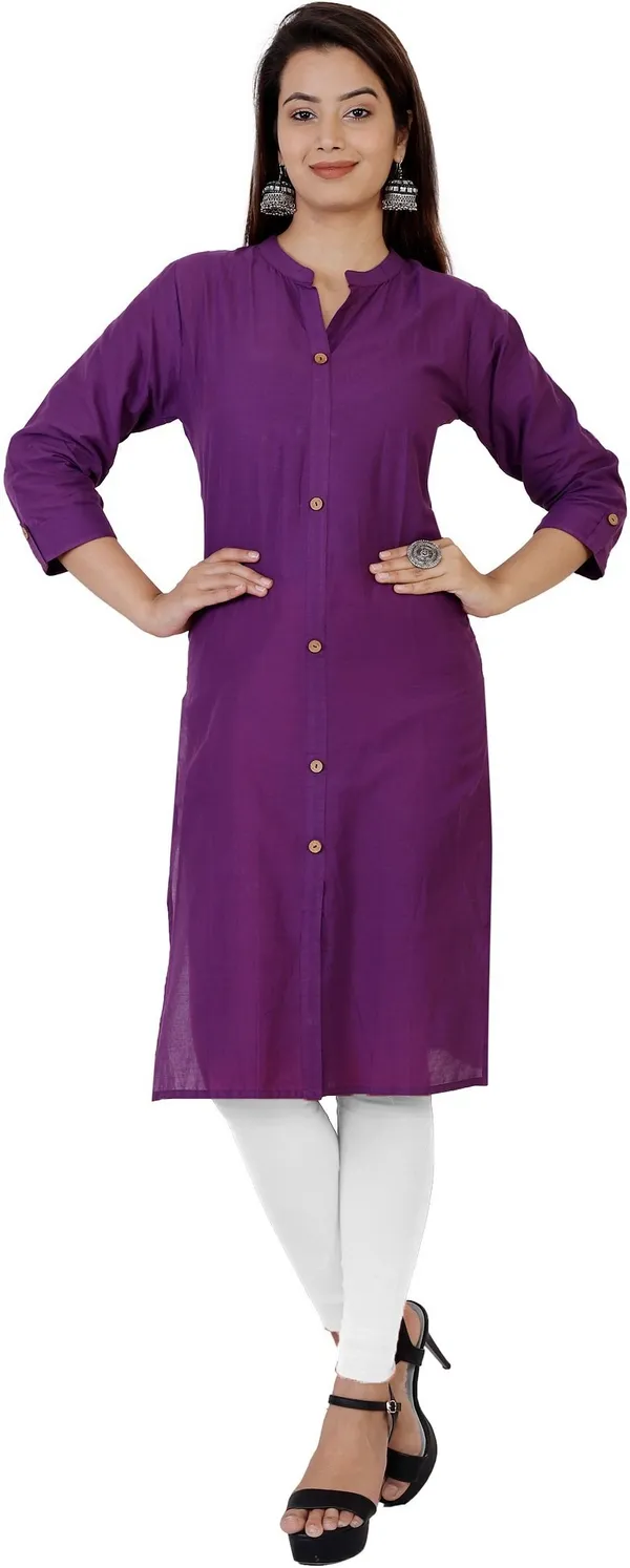Purple_Viscose_Rayon_Frontslit_Kurta_For_Women