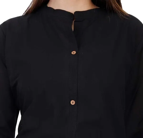 Black_Viscose_Rayon_Frontslit_Kurta_For_Women