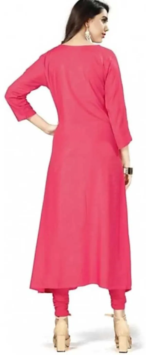 Pink_Viscose_Rayon_Flared_Kurta_For_Women