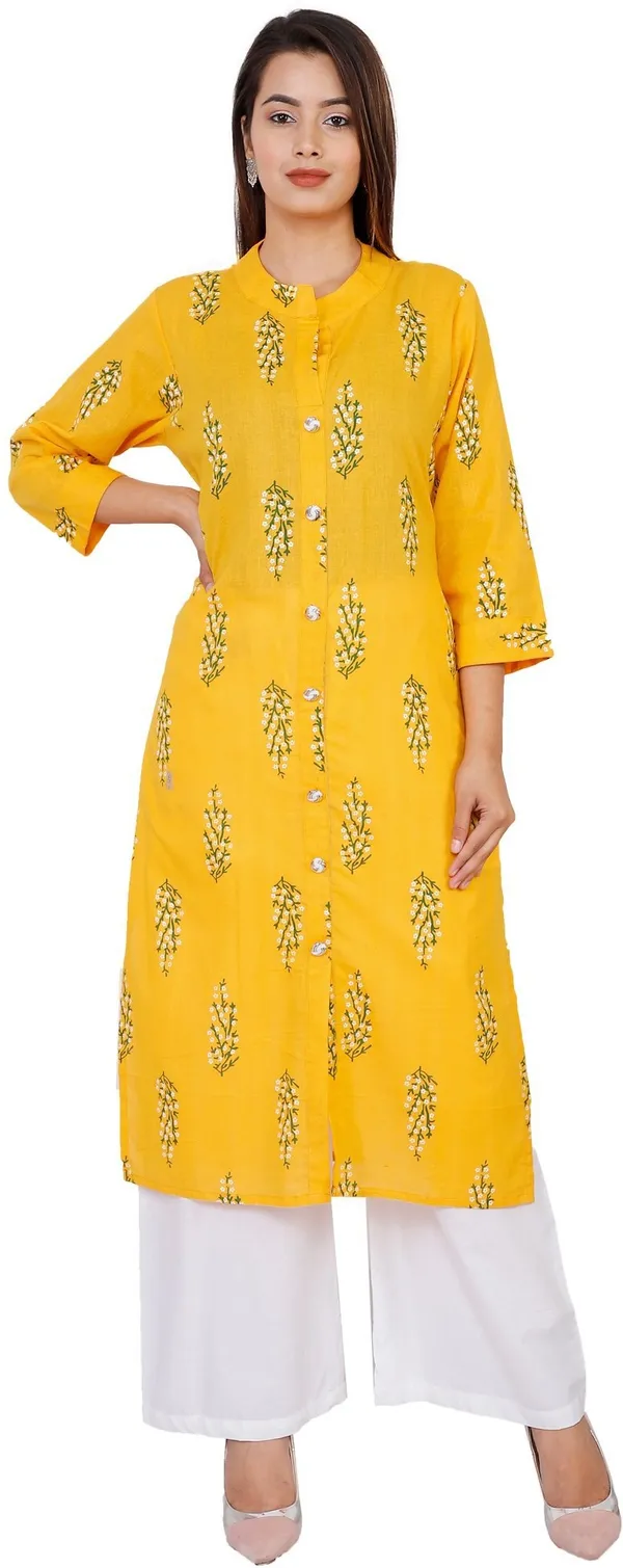 Gold_Pure_Cotton_Printed_Kurta_&_Palazzo_For_Women