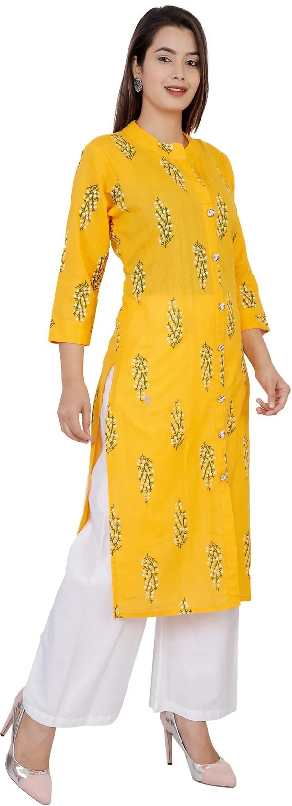 Gold_Pure_Cotton_Printed_Kurta_&_Palazzo_For_Women