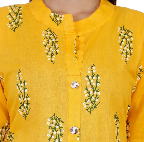 Gold_Pure_Cotton_Printed_Kurta_&_Palazzo_For_Women