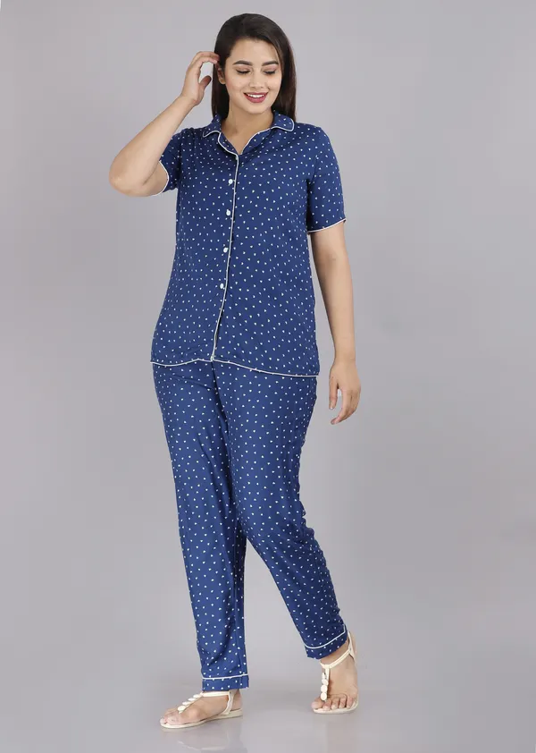 Blue_Rayon_Printed_Shirt_&_Pyjama_Set_For_Women
