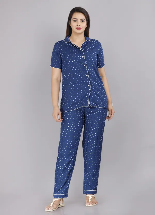 Blue_Rayon_Printed_Shirt_&_Pyjama_Set_For_Women