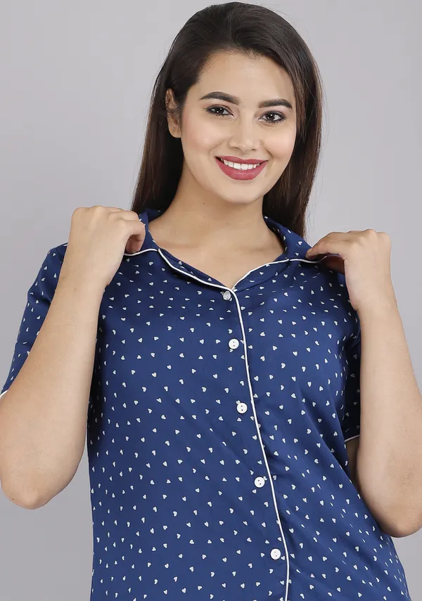 Blue_Rayon_Printed_Shirt_&_Pyjama_Set_For_Women