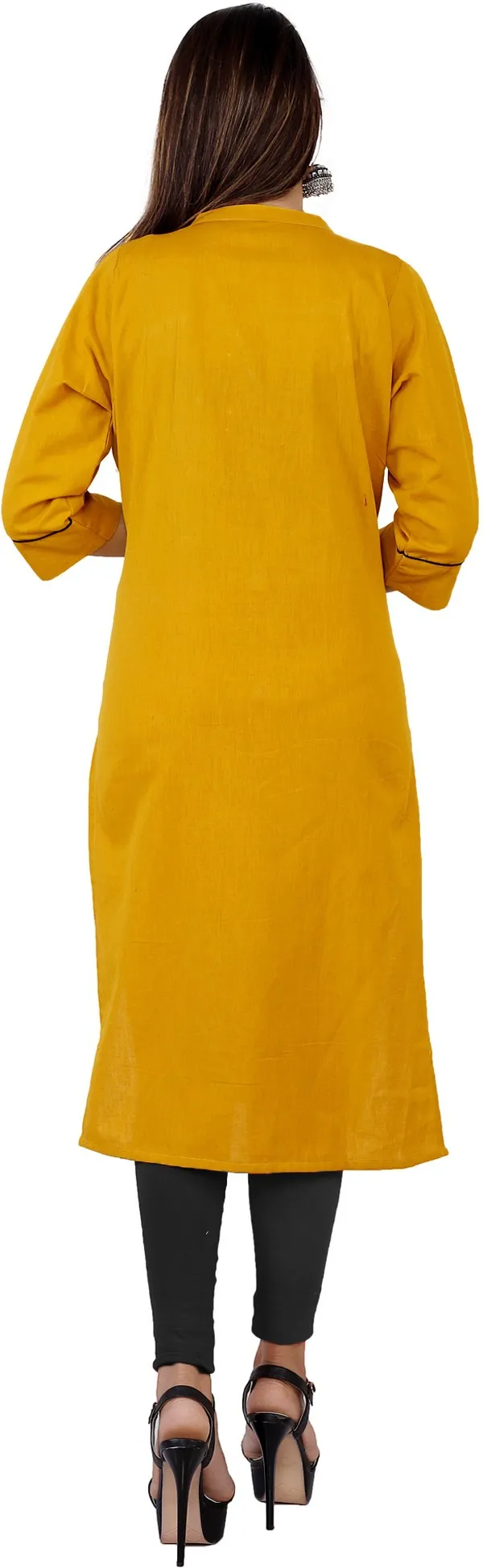Yellow_Cotton_Blend_Straight_Kurta_For_Women