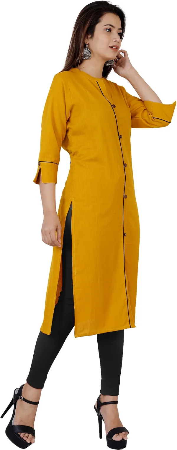 Yellow_Cotton_Blend_Straight_Kurta_For_Women