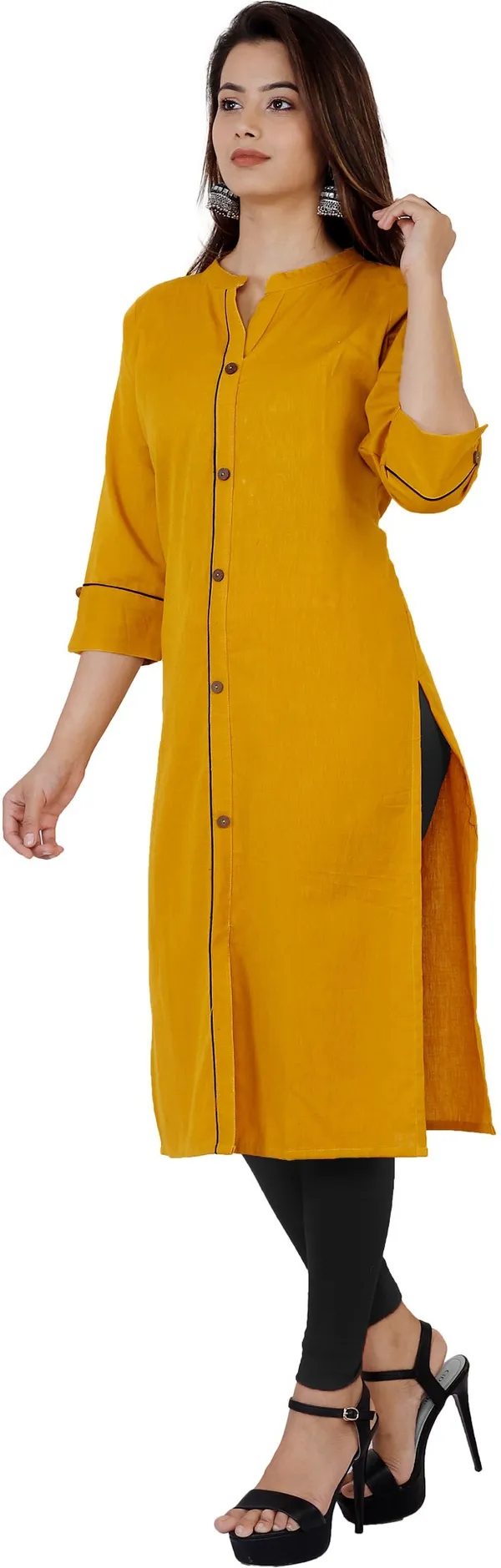 Yellow_Cotton_Blend_Straight_Kurta_For_Women