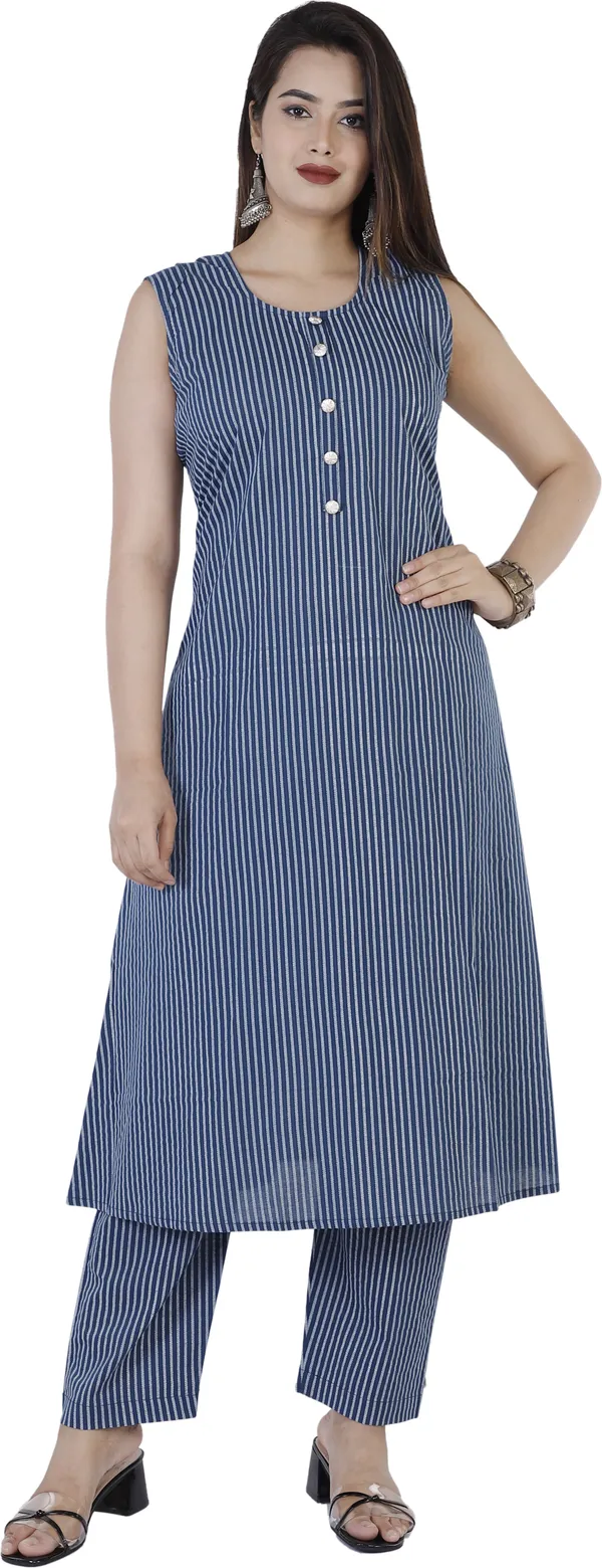 Blue_Viscose_Rayon_Striped_Kurta_&_Palazzo_For_Women