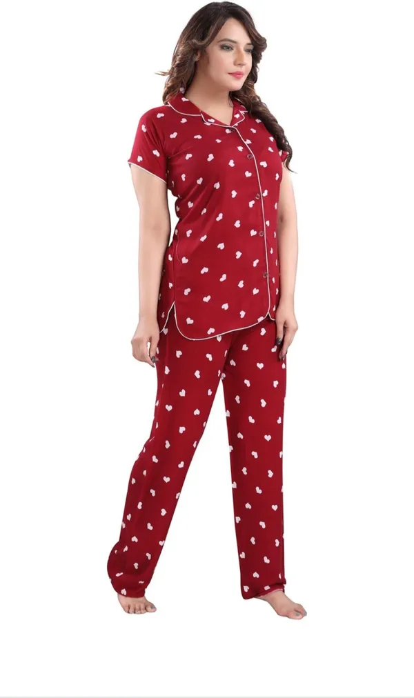 Maroon_Rayon_Printed_Shirt_&_Pyjama_Set_For_Women