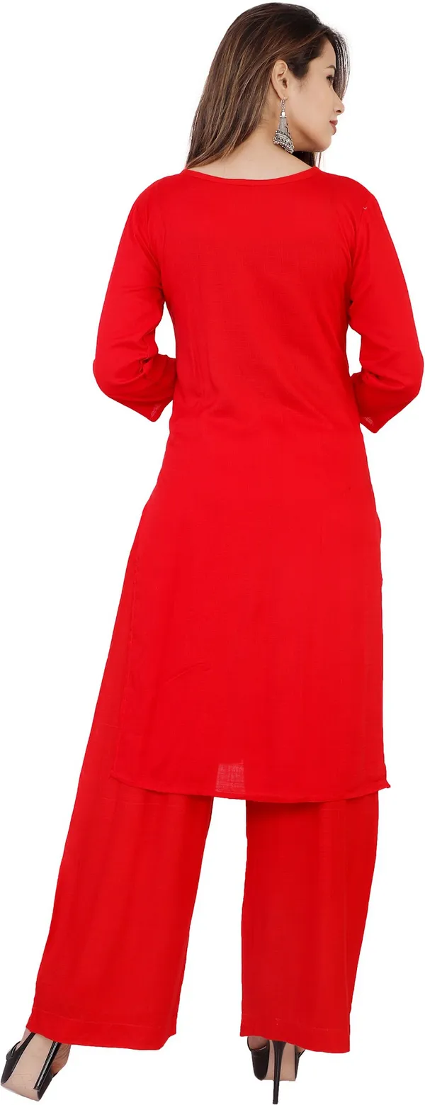 Red_Viscose_Rayon_A-Line_Kurta_For_Women
