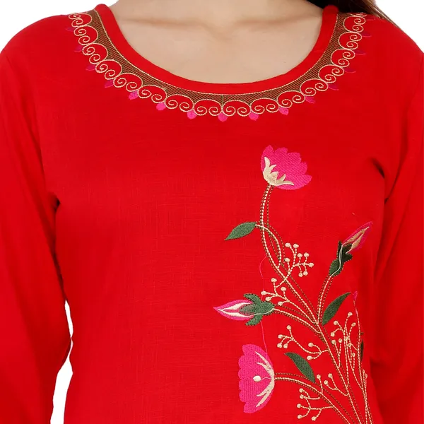 Red_Viscose_Rayon_A-Line_Kurta_For_Women