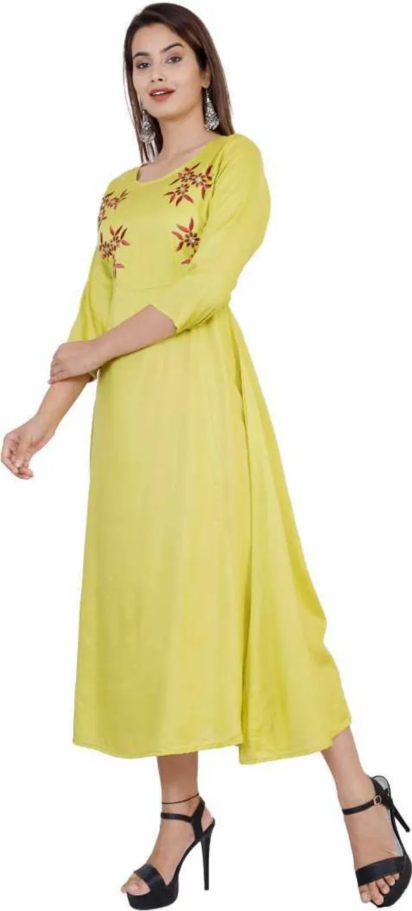 Yellow_Viscose_Rayon_Flared_Kurta_For_Women