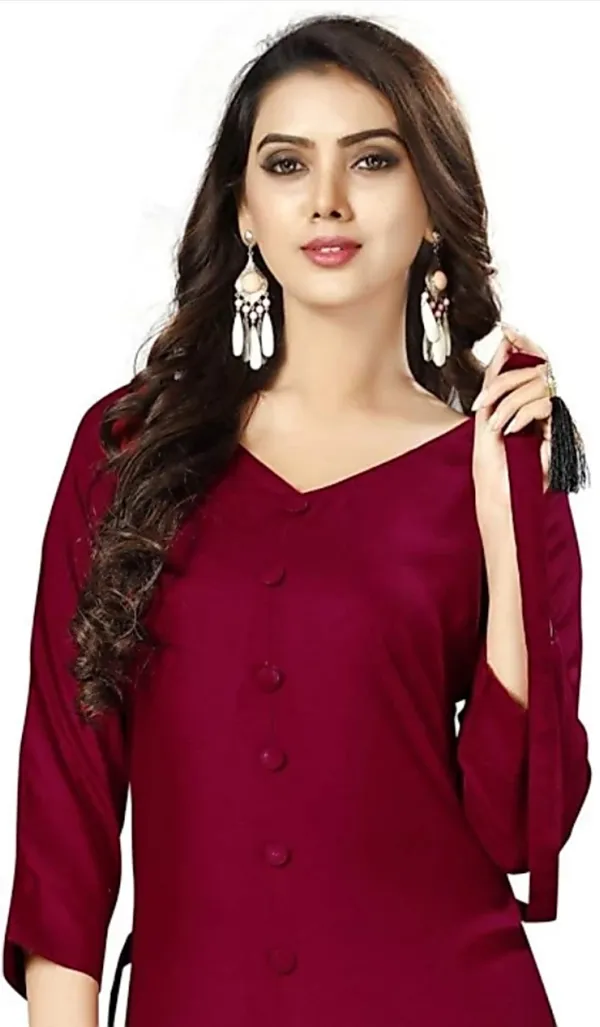 Maroon_Viscose_Rayon_Flared_Kurta_For_Women