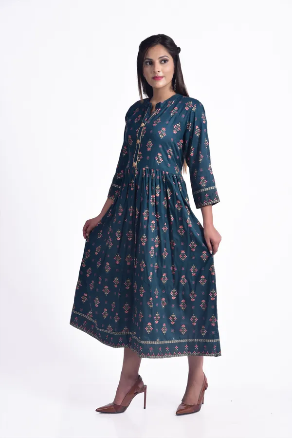 Blue_Viscose_Rayon_Flared_Kurta_For_Women