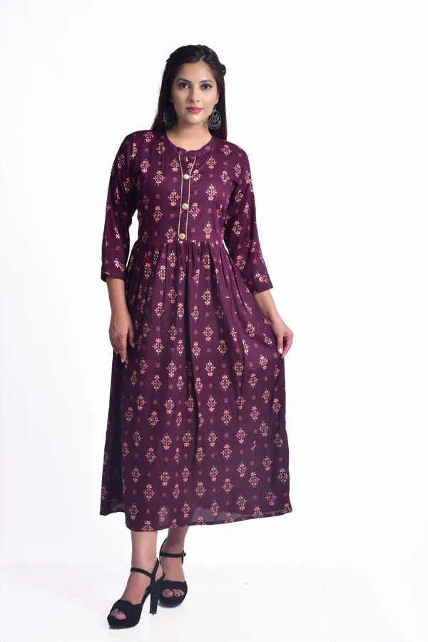 Purple_Viscose_Rayon_Flared_Kurta_For_Women