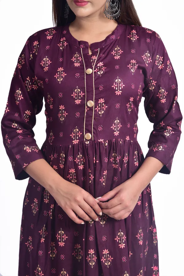 Purple_Viscose_Rayon_Flared_Kurta_For_Women