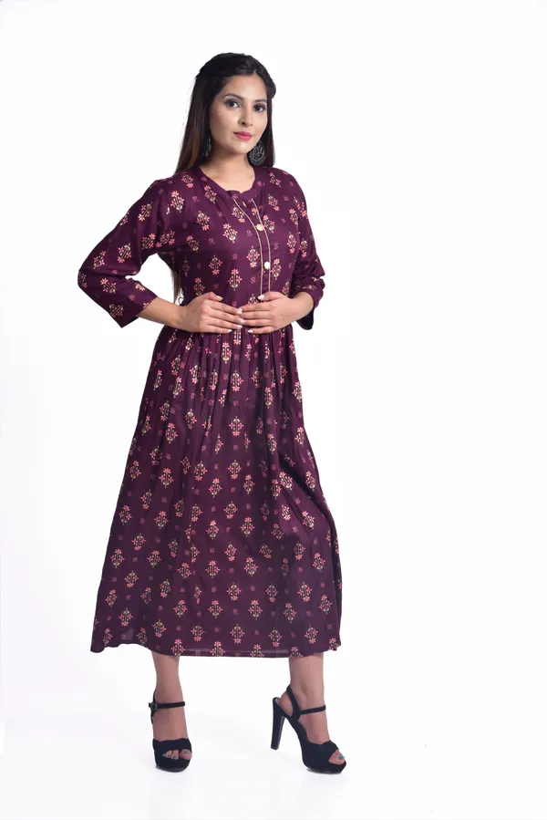 Purple_Viscose_Rayon_Flared_Kurta_For_Women