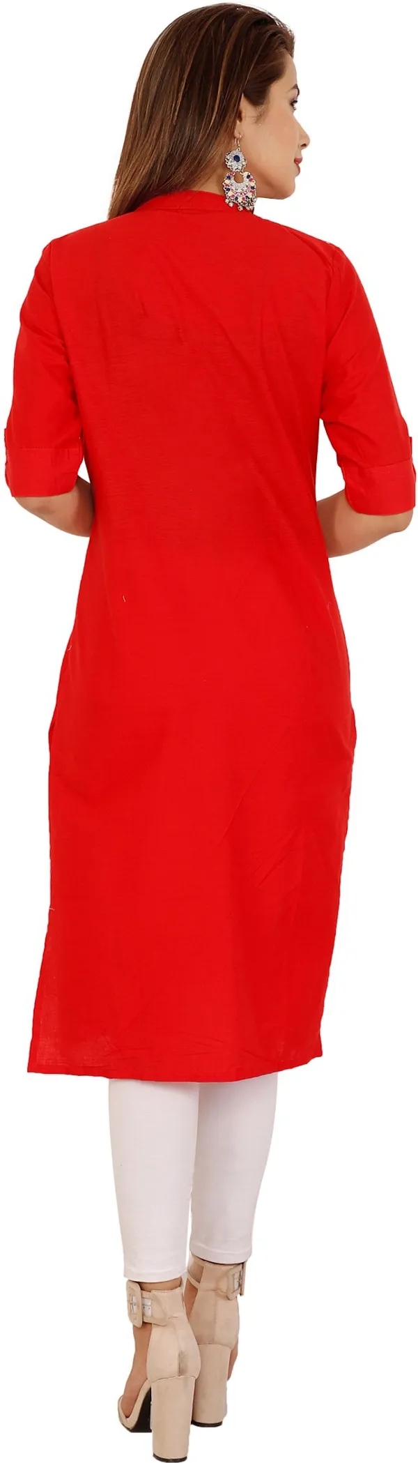 Red_Pure_Cotton_Straight_Kurta_For_Women