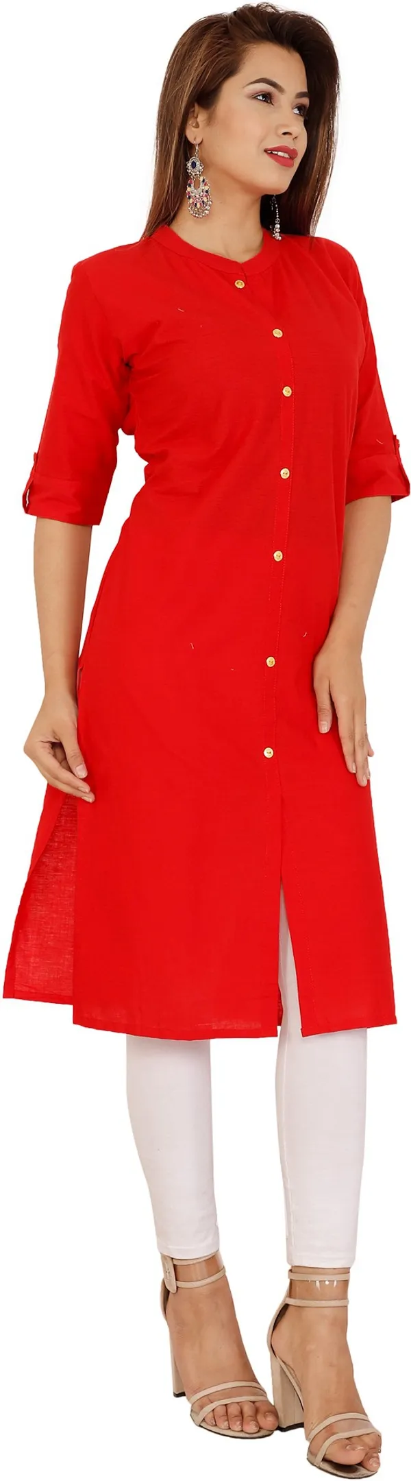 Red_Pure_Cotton_Straight_Kurta_For_Women