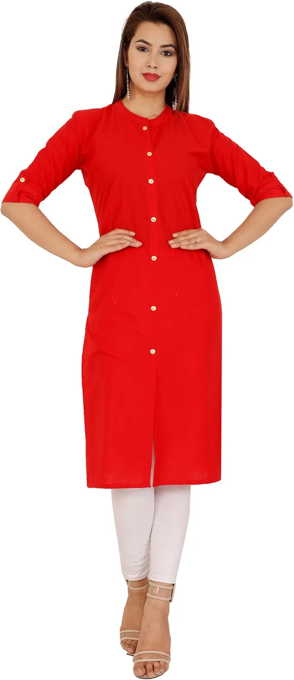 Red_Pure_Cotton_Straight_Kurta_For_Women